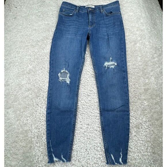 We The Free People Distressed Skinny Raw Hem Jeans - Picture 2 of 9